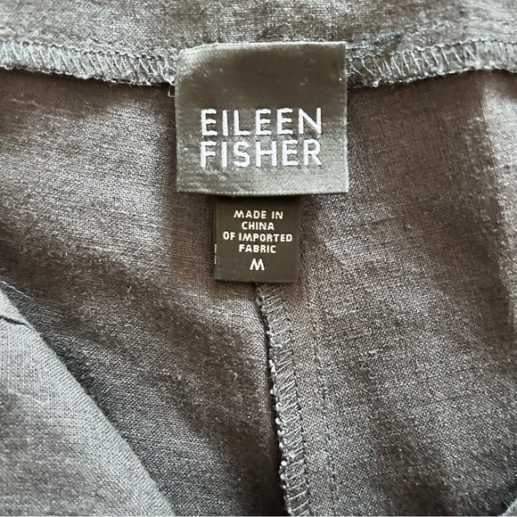 Eileen Fisher Cropped Black Linen Pants Relaxed Fit SZ M - Picture 4 of 4